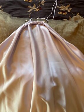 Ramy Brook Asymmetrical Satin Halter Dress in Light Pink